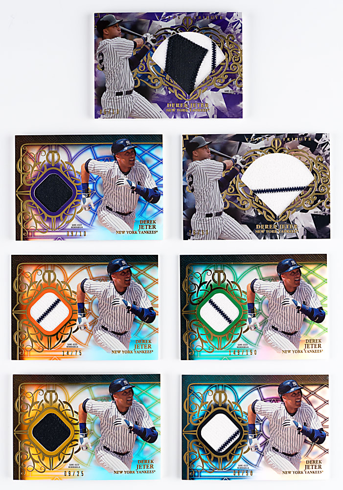 2015 Topps Tribute Derek Jeter Relics Collection (7) Different with Multi-Color Patch