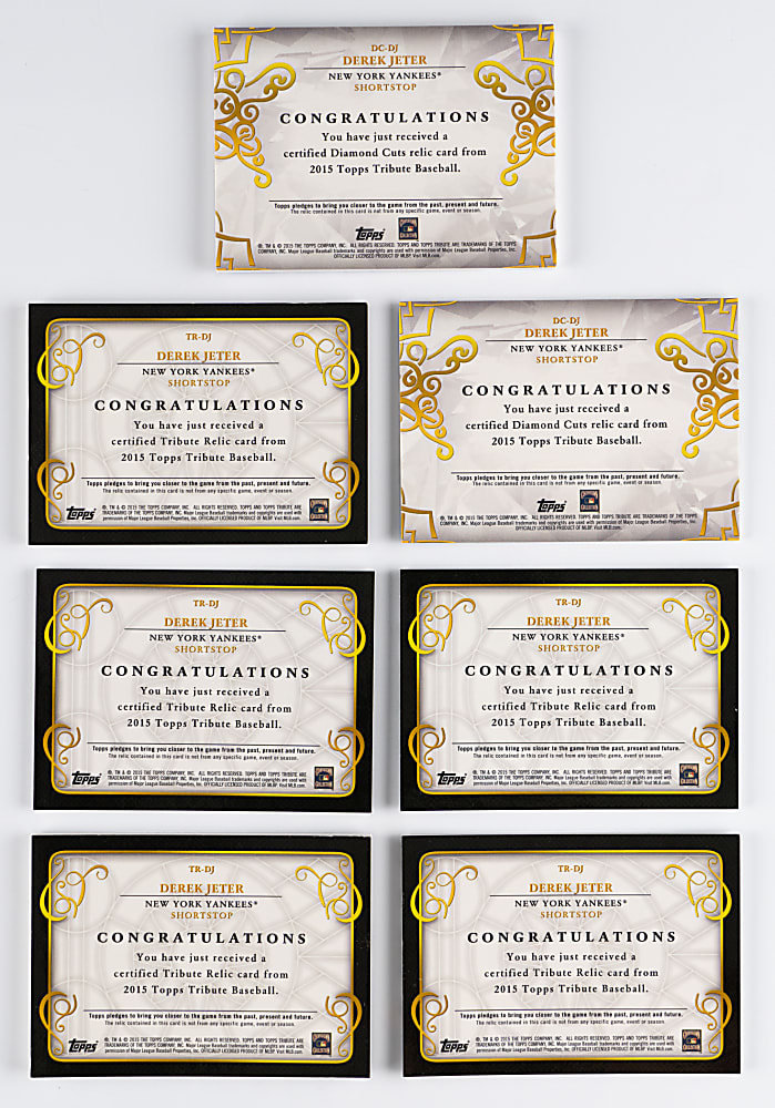 2015 Topps Tribute Derek Jeter Relics Collection (7) Different with Multi-Color Patch