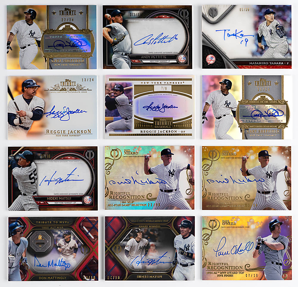 2012-2022 Topps Tribute New York Yankees Hall of Fame & Star Certified Autographs (20) with (2) Reggie Jackson