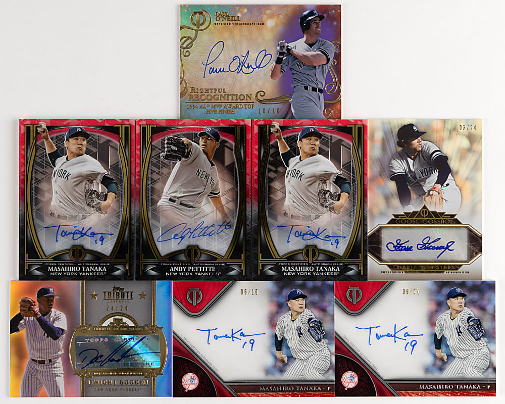 2012-2022 Topps Tribute New York Yankees Hall of Fame & Star Certified Autographs (20) with (2) Reggie Jackson