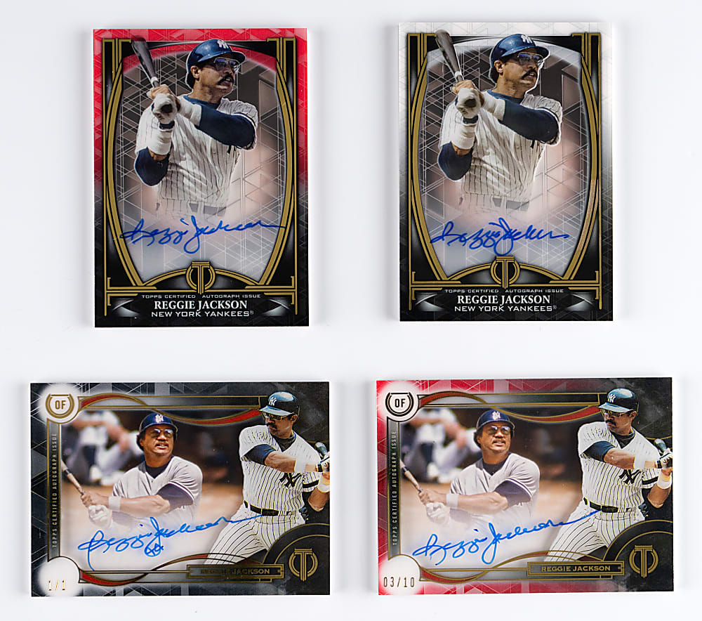 2019 Topps Tribute Reggie Jackson Certified Autograph Group (4) Different with #1/1