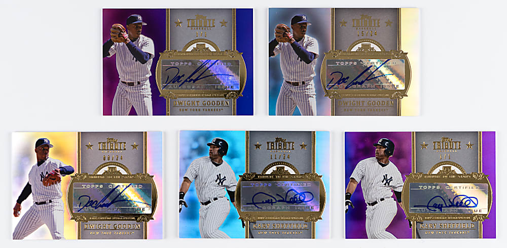 2013 Topps Tribute Dwight Gooden & Gary Sheffield To The Stars Certified Autograph Collection (5) Different with (2) #1/1