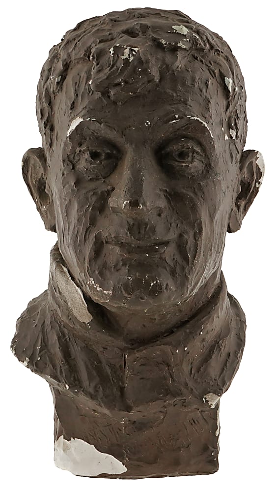 Vintage Honus Wagner 18" Bust Plus Frank Vittor Sketches & Ephemera