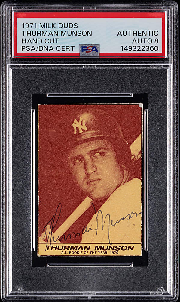 Signed 1971 Milk Duds Thurman Munson PSA/DNA Auto 8 - Population 1!