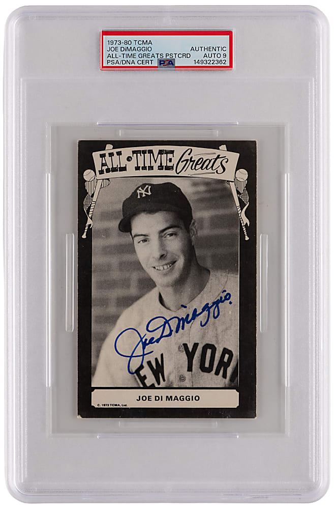 Signed 1973-1980 TCMA All-Time Greats Joe DiMaggio PSA/DNA Auto 9