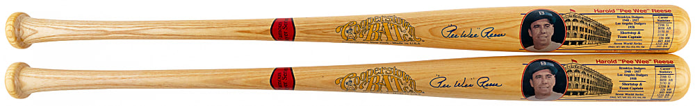 Pee Wee Reese Famous Player Series Cooperstown Bat Co. Signed Pair