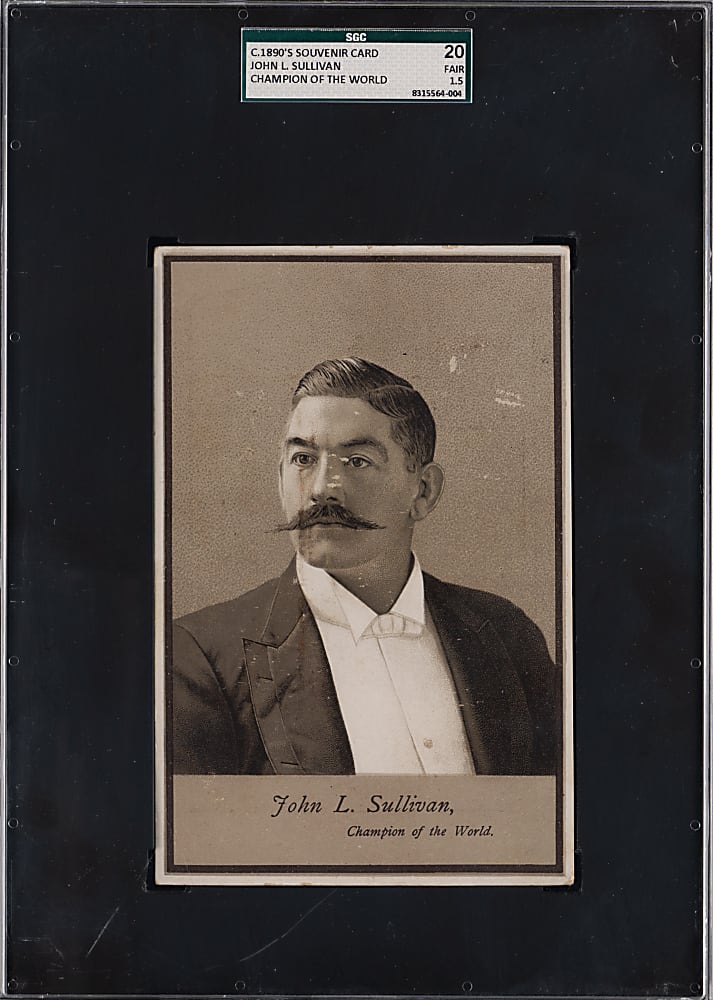 1890s John L. Sullivan Champion of the World Souvenir Card SGC FAIR 1.5