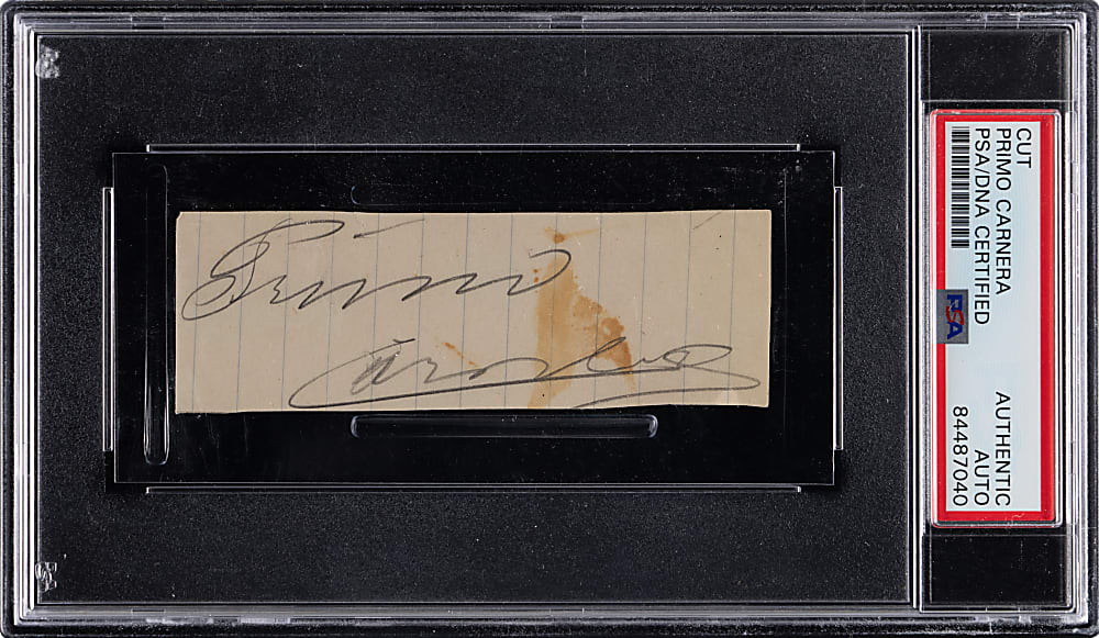Primo Carnera Cut Signature PSA/DNA Authentic Auto