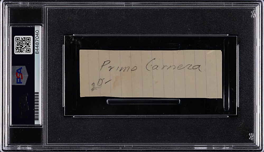 Primo Carnera Cut Signature PSA/DNA Authentic Auto