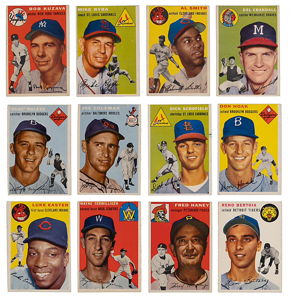 1954 Topps Collection (21) with (4) Hall of Famers Including #10 Jackie Robinson PSA GOOD 2
