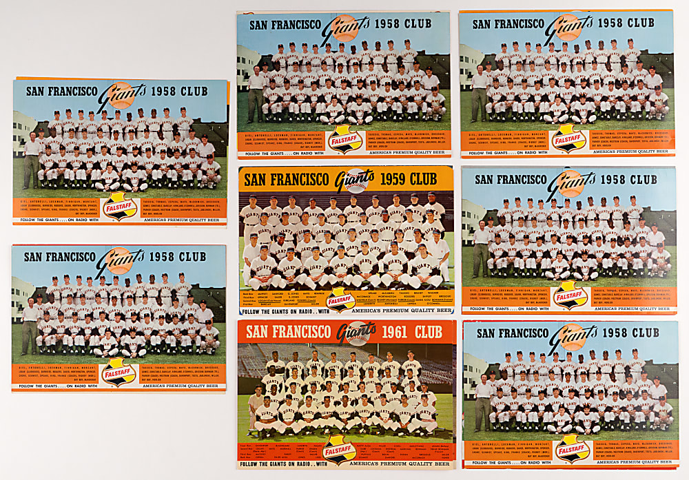 1954-1961 Falstaff & Burgermeister Beer San Francisco Giants & 49ers Team Photo Collection (17)