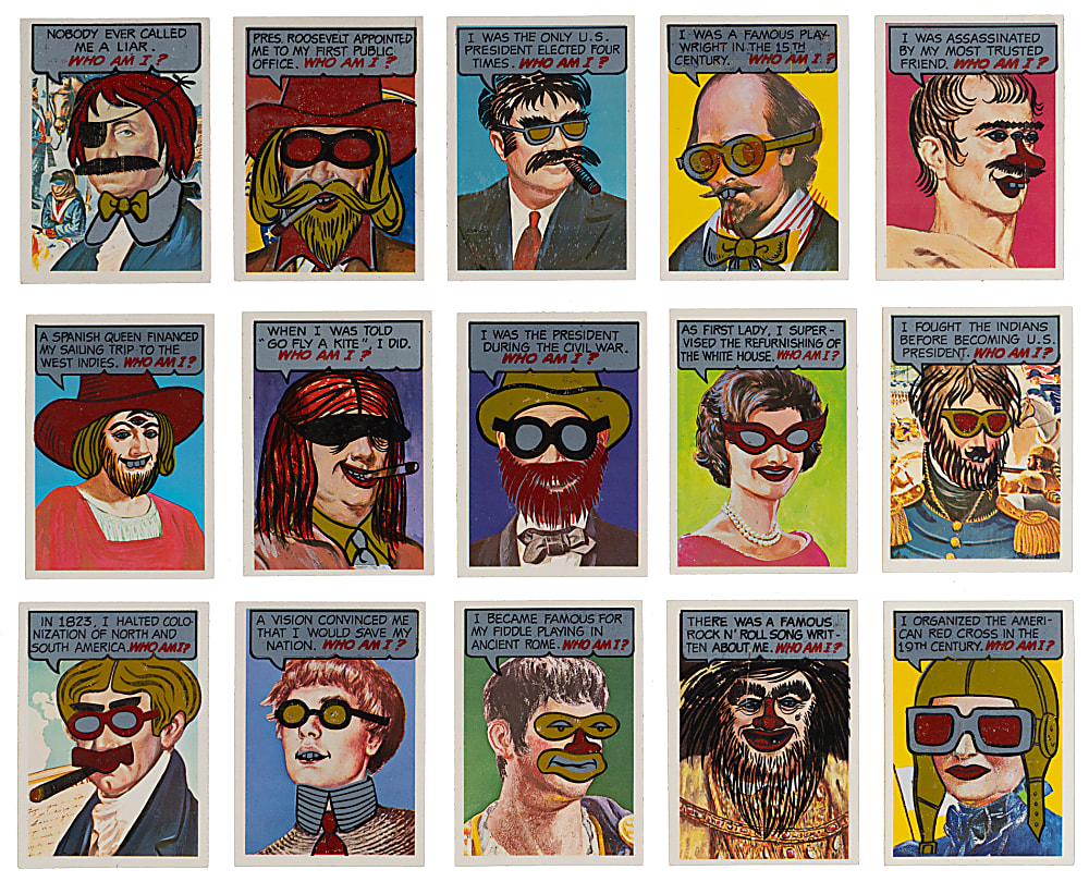 1967 Topps Who Am I? Unscratched Near Complete Set (40/44) - Clean!