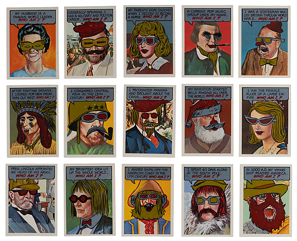 1967 Topps Who Am I? Unscratched Near Complete Set (40/44) - Clean!