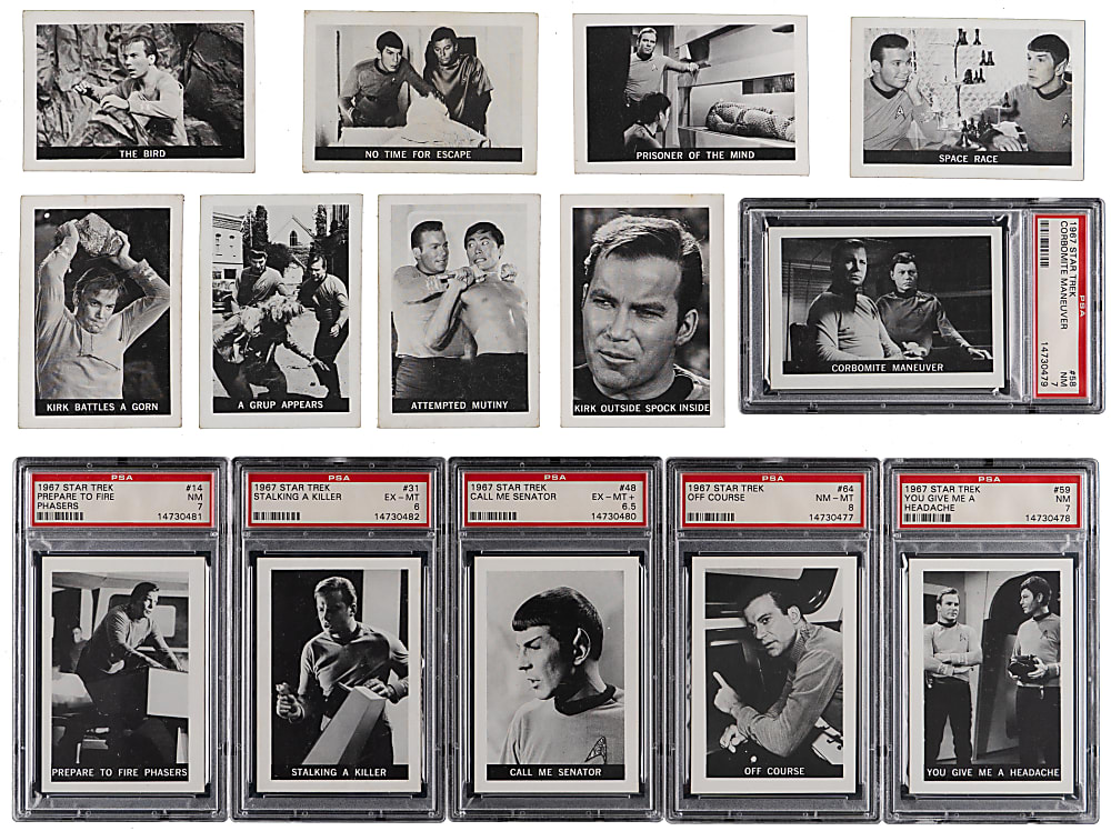 1967 Leaf Star Trek Complete Set (72) with (6) PSA Graded - Tough Set!