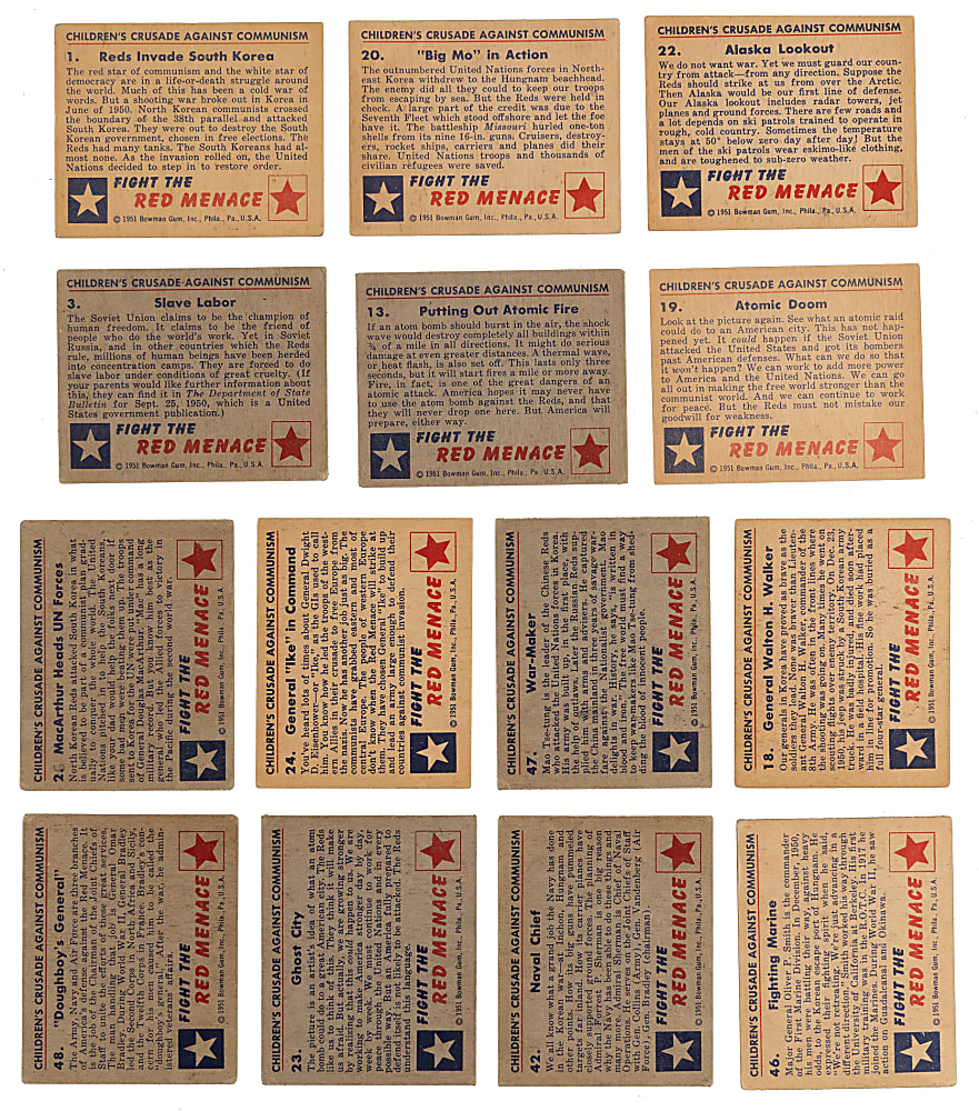 1951 Bowman Red Menace Complete Set (48)