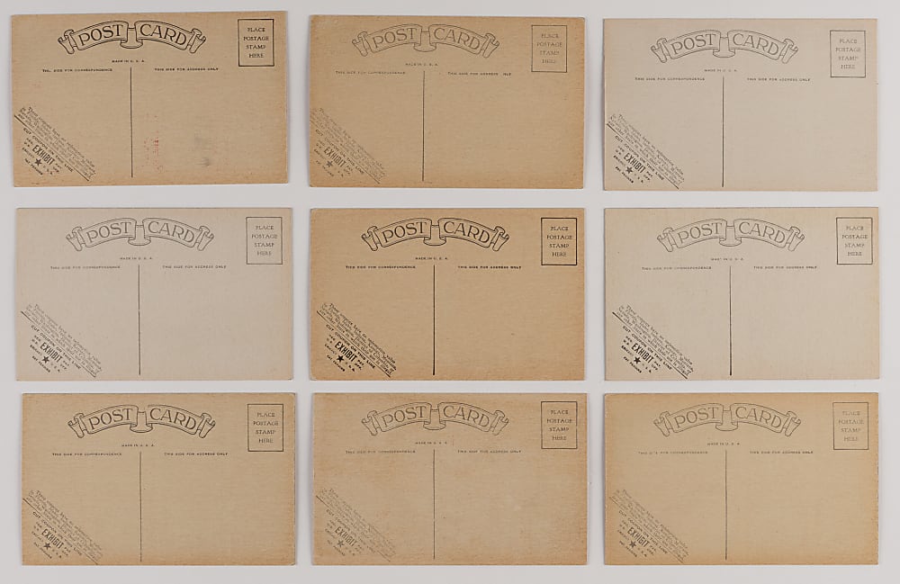 1929 Exhibit Star Stamp Postcard Collection (9) with Gary Cooper & Buster Keaton