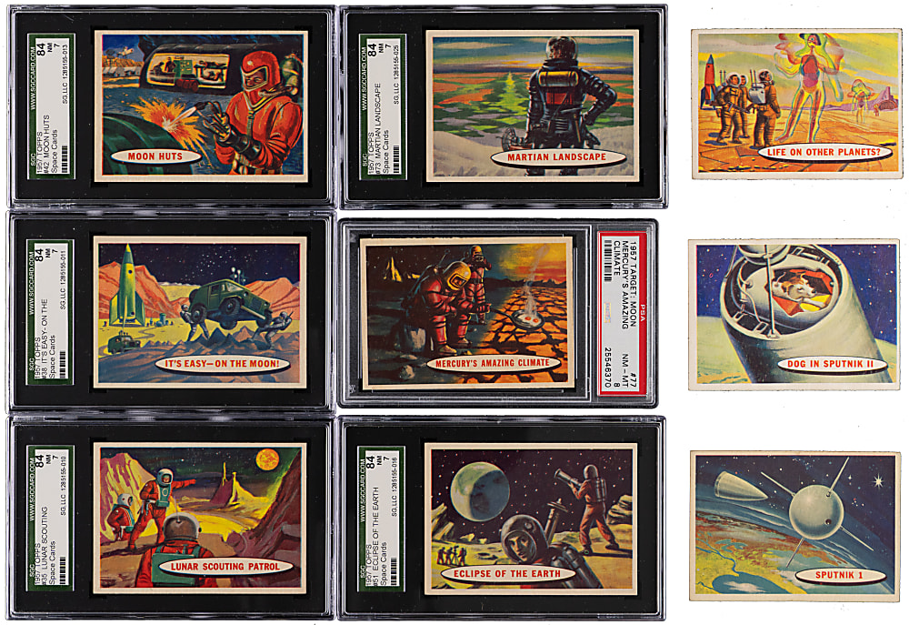 1957 Topps Space Cards Complete Set (88) with (1) PSA 8 & (5) SGC 7