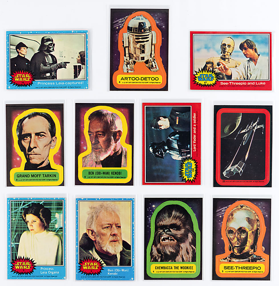 1977 Topps Star Wars Series 1 & 2 Complete Card/Sticker Sets with #1 Luke Skywalker Rookie PSA EX-MT 6