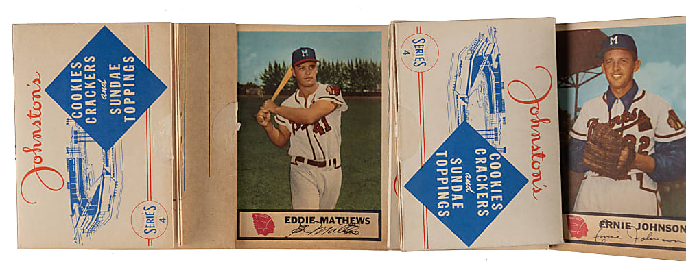 1953 & 1955 Johnston's Cookies Milwaukee Braves Collection with 1953 Complete Set (25) – (57 Total Cards)