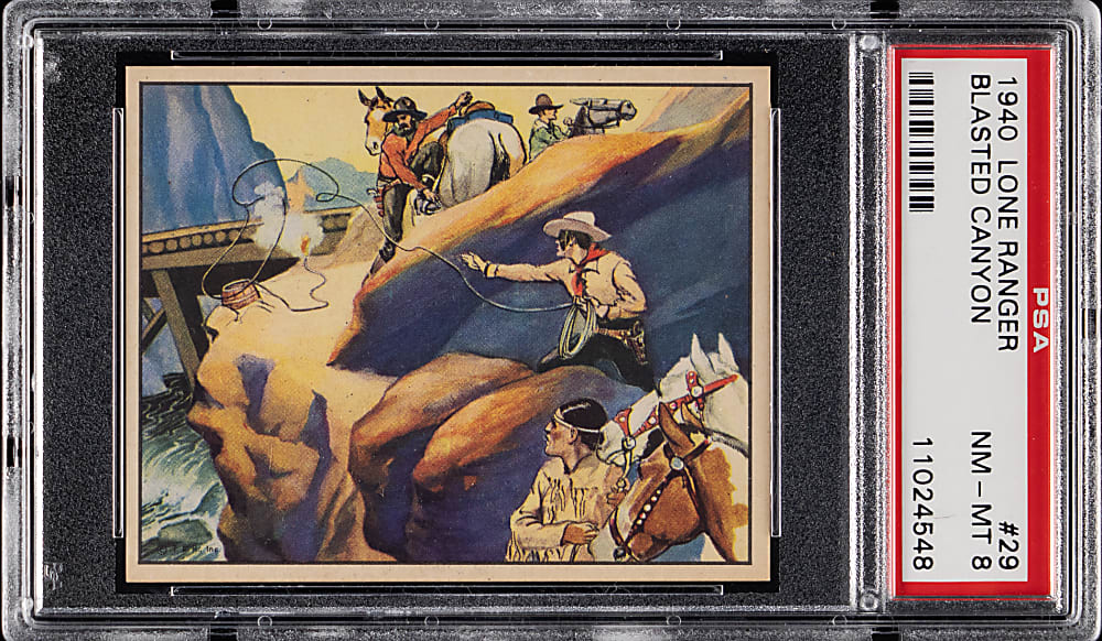 1940 Gum Inc. Lone Ranger #29 Blasted Canyon PSA NM-MT 8 (Population 5, Only 1 Higher)