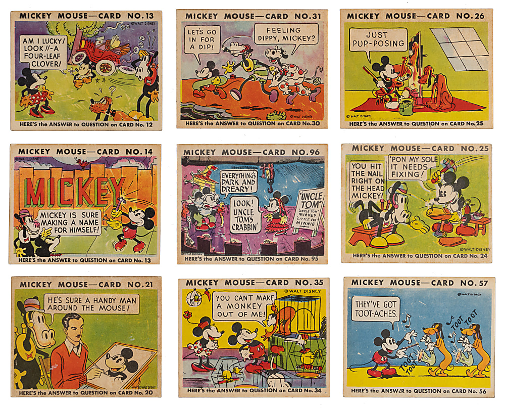 1935 R89 Gum Inc. Mickey Mouse Collection (13) with #96 Last Card