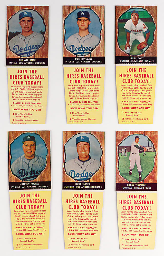 1958 Hires Root Beer Partial Set with Tabs (34/66) with Drysdale, Reese & Snider