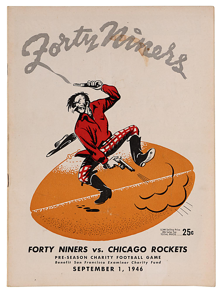 September 1st, 1946 San Francisco 49ers vs. Chicago Rockets AAFC Pre-Season Program - Second Ever 49ers Game & First Game at Kezar Stadium!