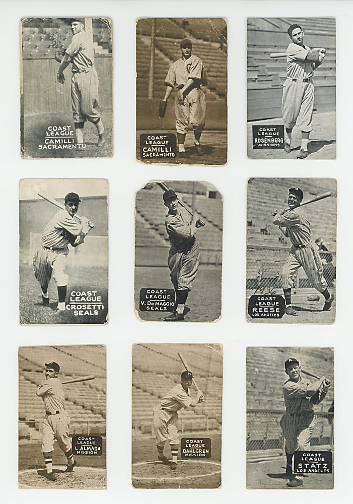 1930-1938 Zeenut Pacific Coast League Collection (116) with Partial/Starter Sets Including Crosetti, V. DiMaggio & J. Reese