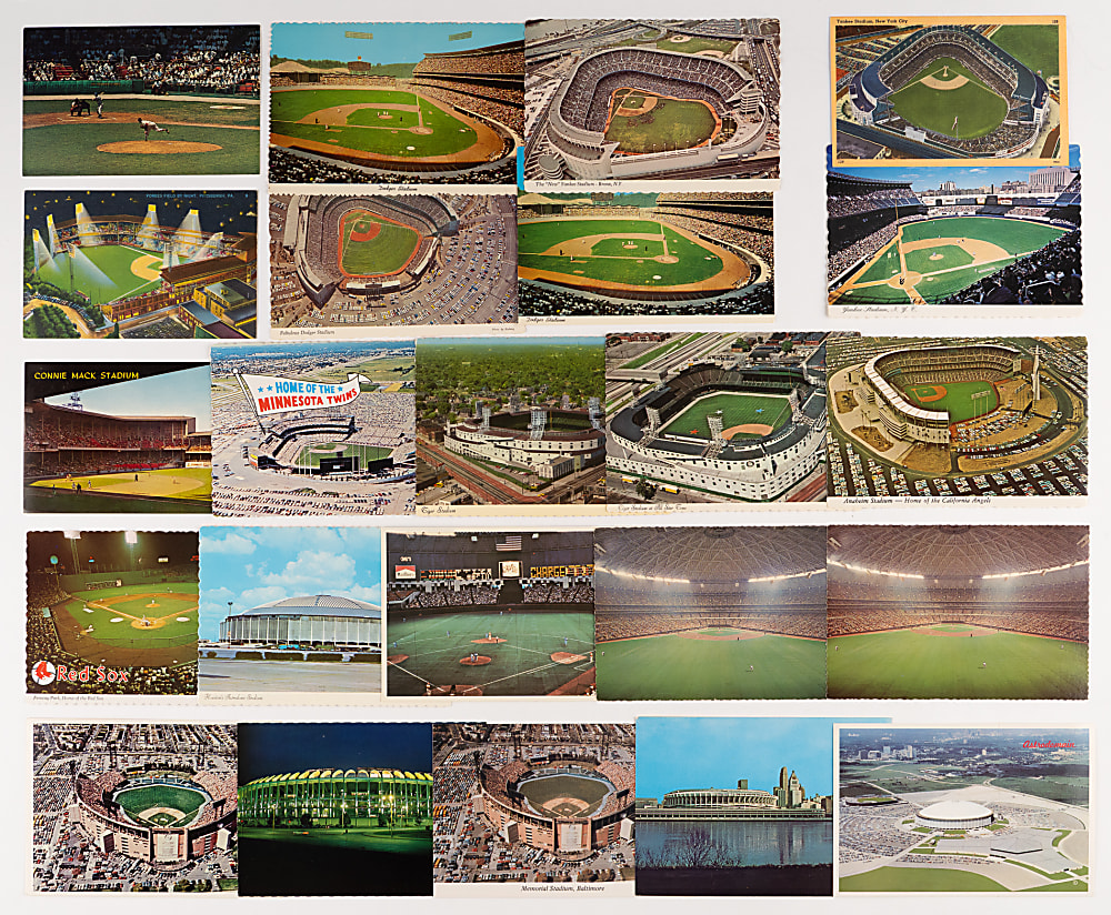 1940s-1970s Baseball Stadium Postcard Hoard (345) with Oversized & Sets