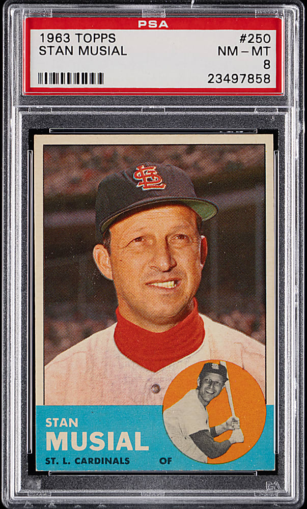 1963 Topps #250 Stan Musial PSA NM-MT 8