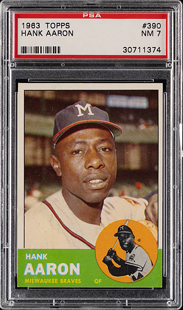 1963 Topps #390 Hank Aaron PSA NM 7