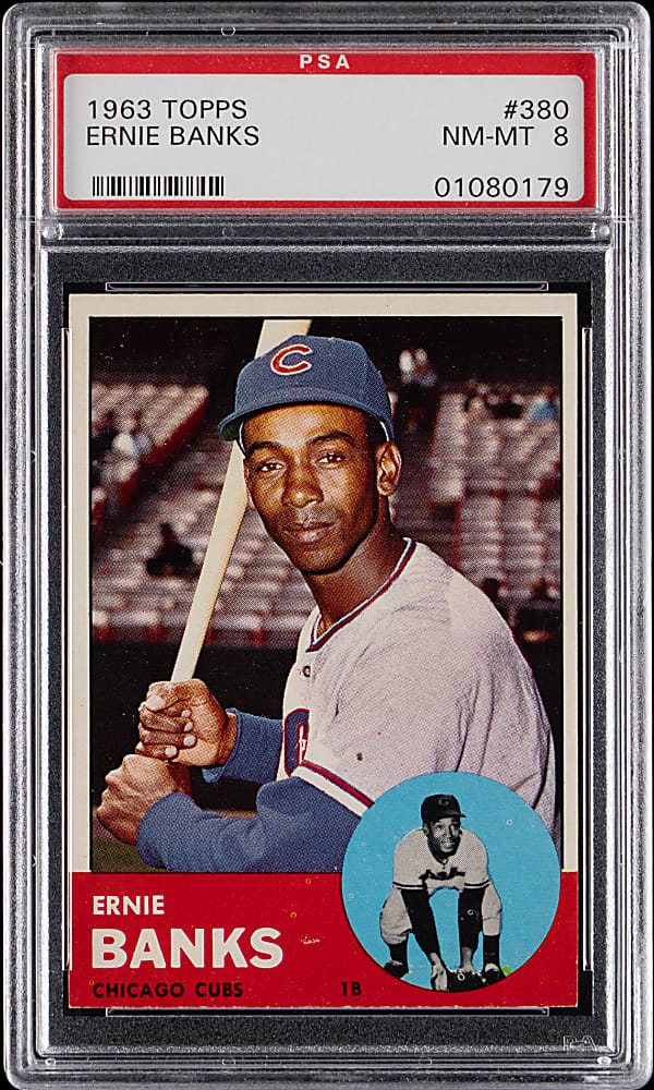 1963 Topps #380 Ernie Banks PSA NM-MT 8