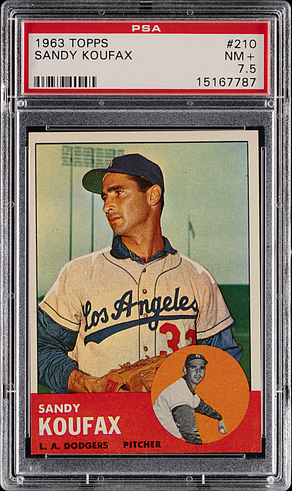 1963 Topps #210 Sandy Koufax PSA NM+ 7.5