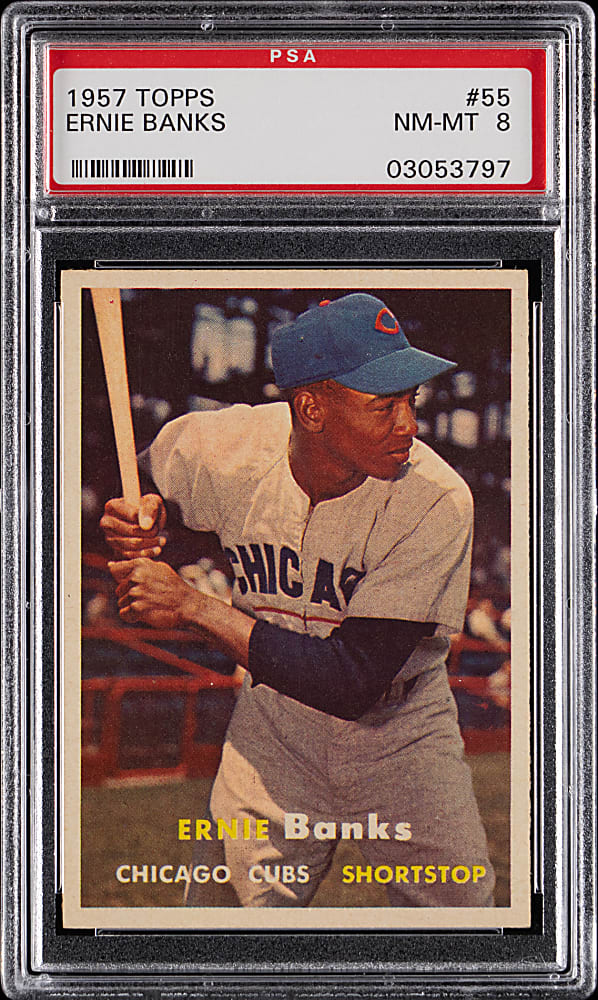 1957 Topps #55 Ernie Banks PSA NM-MT 8