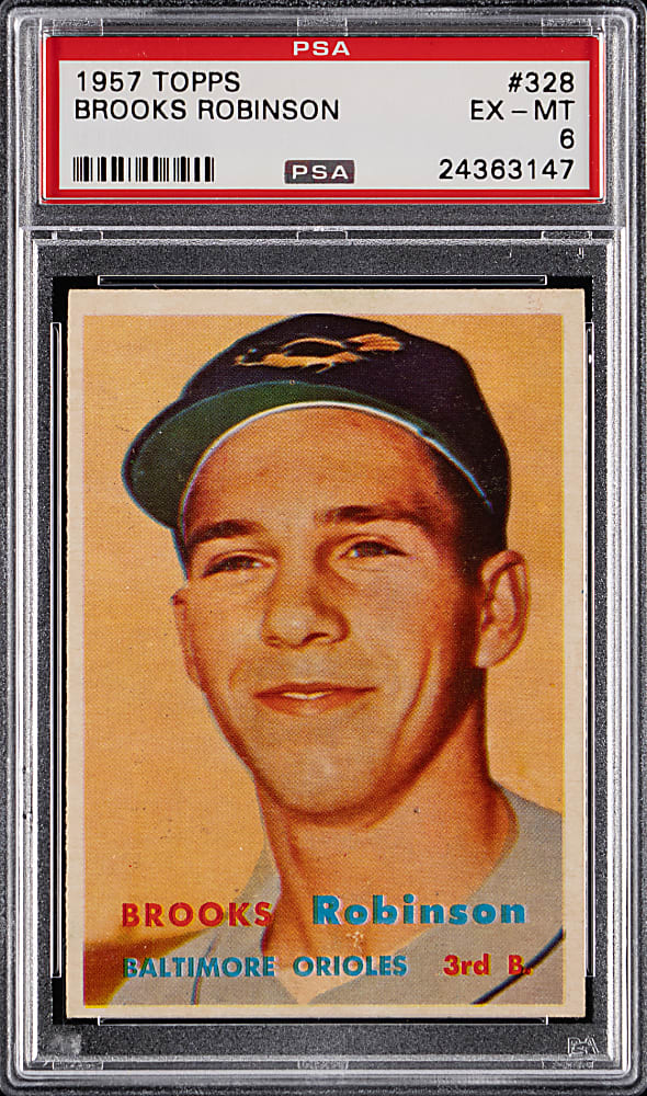1957 Topps #328 Brooks Robinson Rookie PSA EX-MT 6