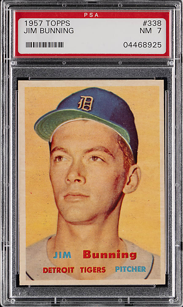 1957 Topps #338 Jim Bunning Rookie PSA NM 7