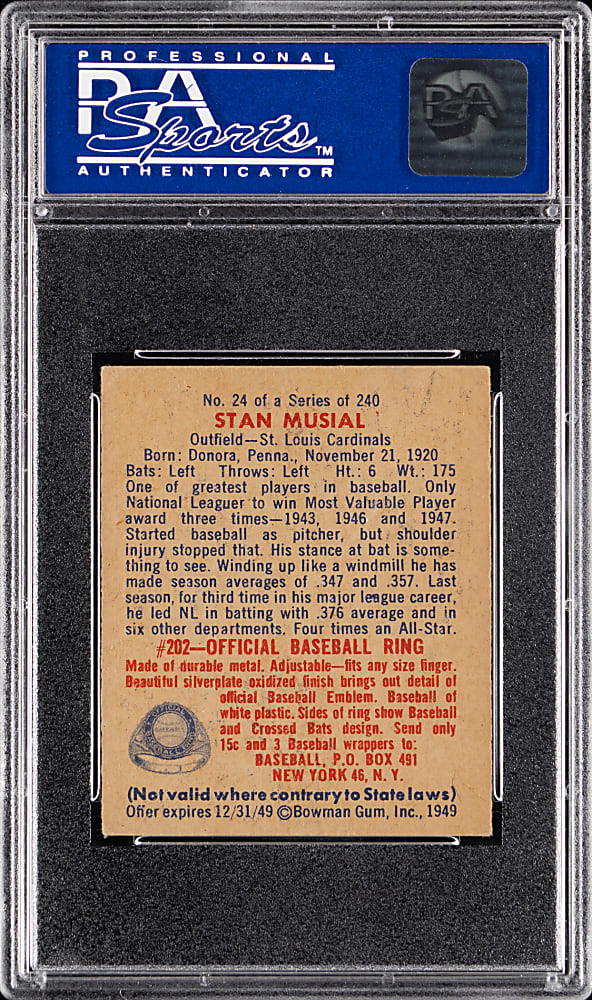 1949 Bowman #24 Stan Musial PSA EX-MT 6