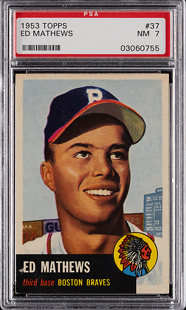 1953 Topps #37 Ed Mathews PSA NM 7