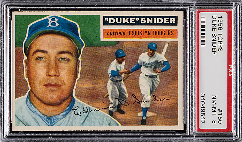 1956 Topps #150 Duke Snider Gray Back PSA NM-MT 8