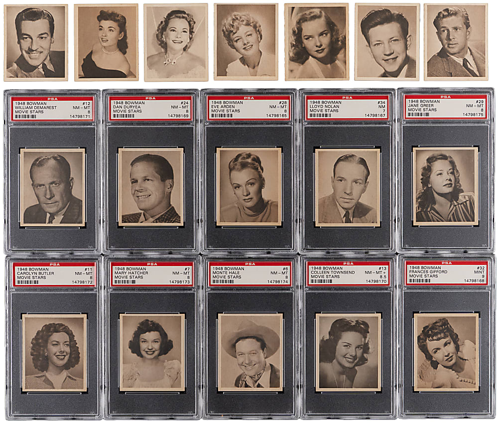1948 Bowman Movie Stars Complete Set (36) with (10) PSA NM 7 to MINT 9 Graded