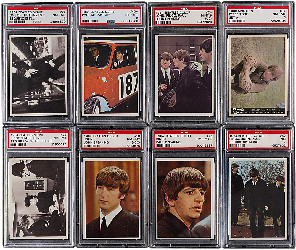 1964-1967 The Beatles & Monkees Collection with Complete/Partial Sets & (8) High-Grade PSA – (197 Total Cards)