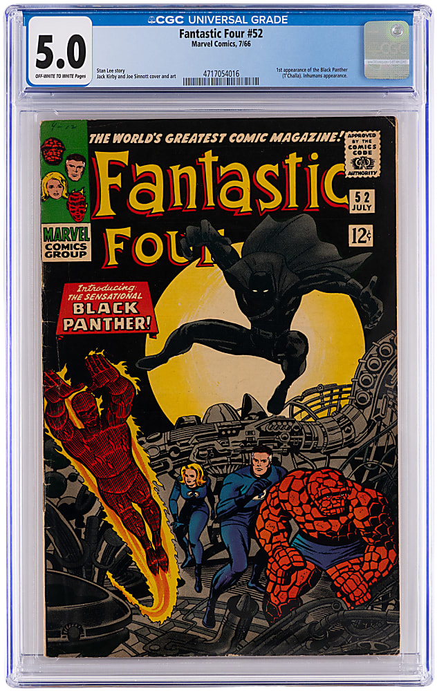1966 Marvel Comics Fantastic Four #52 First Black Panther - CGC 5.0