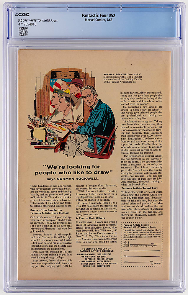 1966 Marvel Comics Fantastic Four #52 First Black Panther - CGC 5.0