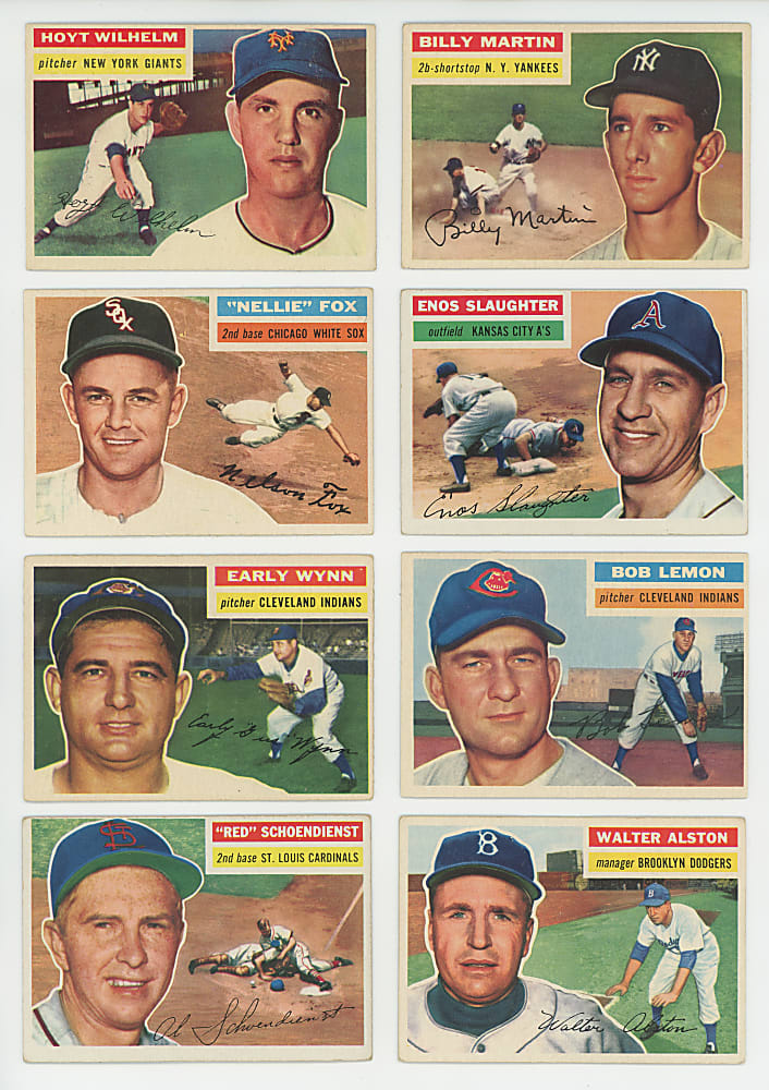1956 Topps Near Complete Set (305/340) with Aaron, Banks, Koufax & T. Williams