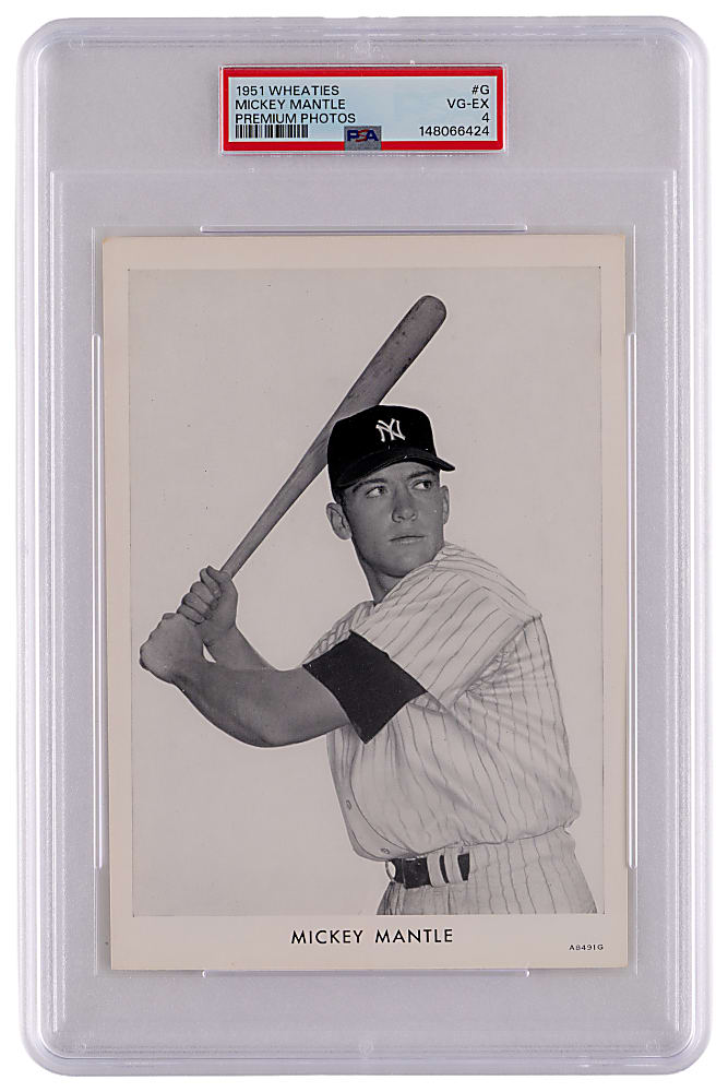 1951 Wheaties Premium Photos #G Mickey Mantle Rookie PSA VG-EX 4
