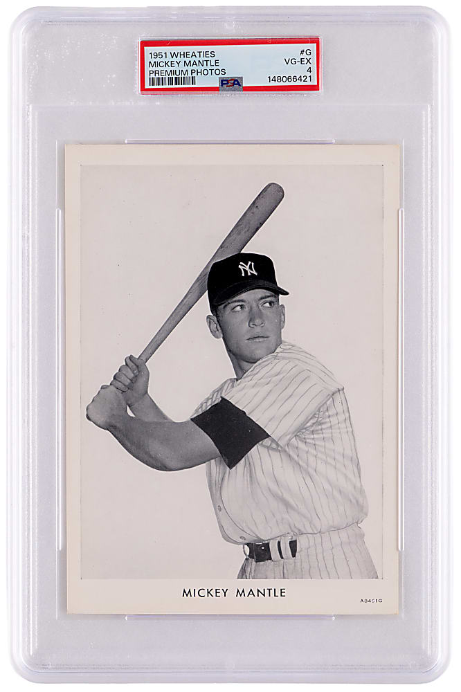1951 Wheaties Premium Photos #G Mickey Mantle Rookie PSA VG-EX 4
