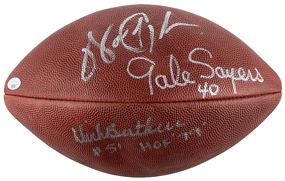 Chicago Bears Legends Multi-Signed Football with Walter Payton, Gale Sayers & Dick Butkus - Full JSA LOA