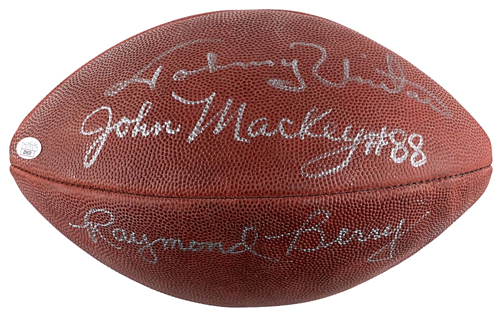 Baltimore Colts Legends Multi-Signed Football with Johnny Unitas, John Mackey & Raymond Berry - Full JSA LOA
