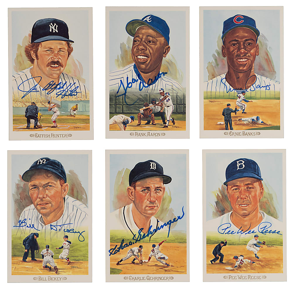 Signed Perez-Steele Celebration Postcard Collection (34) with Aaron, Banks & Hunter