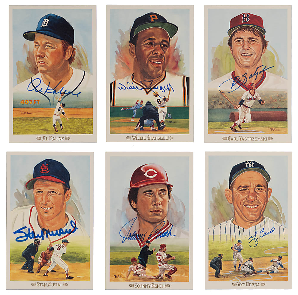 Signed Perez-Steele Celebration Postcard Collection (34) with Aaron, Banks & Hunter